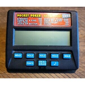 Vintage Radica Pocket Poker Mod. No. 1310 Electronic Handheld Game Tested